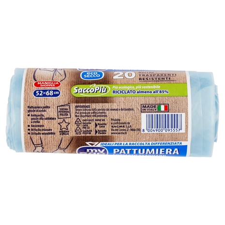 my Sac eco Secco Pattumiera Formato Standard 52x68cm Sacchi 20 pz